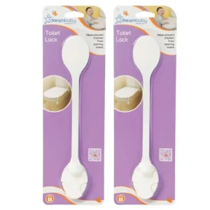 2x dreambaby Bathroom Safety Baby/Toddler/Child Toilet Latch/Lock White Adhesive - cutbabycare.com | baby boutique & care hub