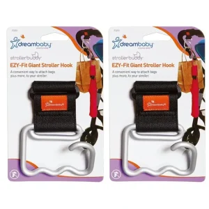 2x dreambaby Ezyfit Giant Hanging Hook Carrier Attachment f/ Stroller/Pram SIL - cutbabycare.com | baby boutique & care hub