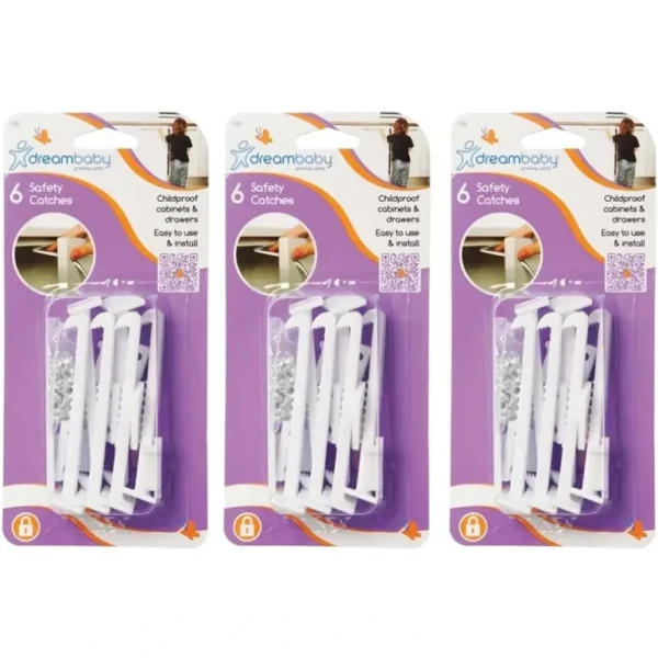 18x dreambaby Self-Locking Cabinet/Drawer Baby/Children Safety Catches White - cutbabycare.com | baby boutique & care hub