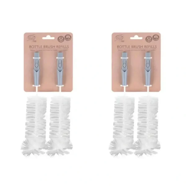 2x Eco Basics 21cm Bottle/Glass Brush Cleaner Refills Nylon Bristles Cup Washer - cutbabycare.com | baby boutique & care hub