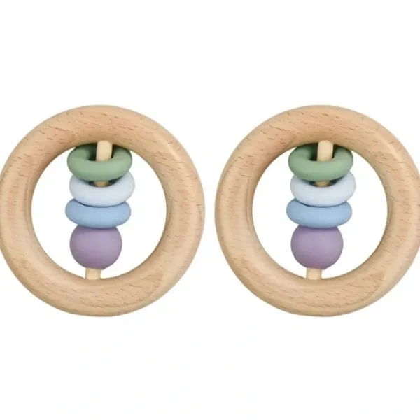 2x Koala Dream Kids/Childrens Silicone And Wooden Mouth Teether Ring Green 4M+ - cutbabycare.com | baby boutique & care hub