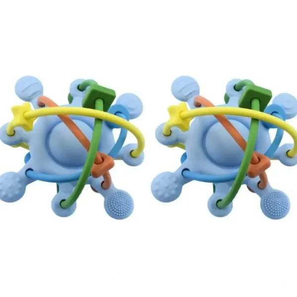 2x Koala Dream Kids/Childrens Silicone Sensory Space Rattle Teether Blue 4M+ - cutbabycare.com | baby boutique & care hub
