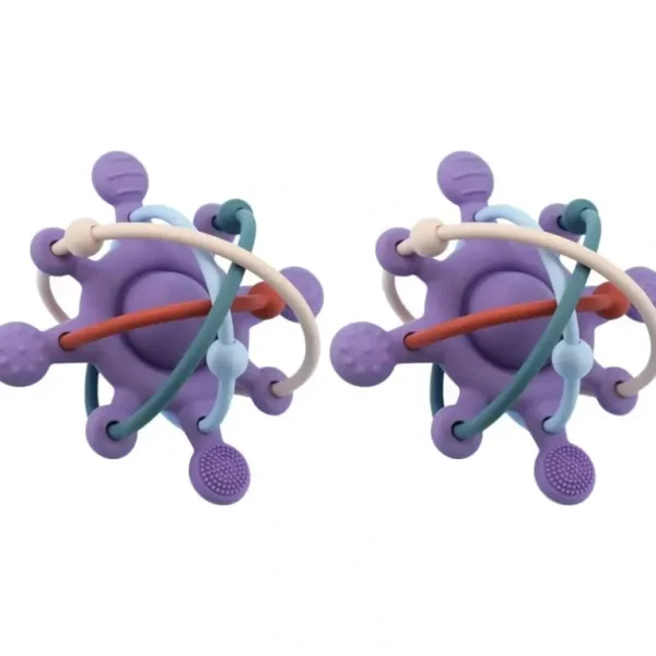 2x Koala Dream Kids/Childrens Silicone Sensory Space Rattle Teether Purple 4M+ - cutbabycare.com | baby boutique & care hub