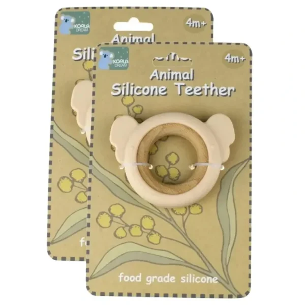 2x Koala Dream Silicone/Wooden Koala Baby/Toddler Chew Teether Toy Pink 4m+ - cutbabycare.com | baby boutique & care hub
