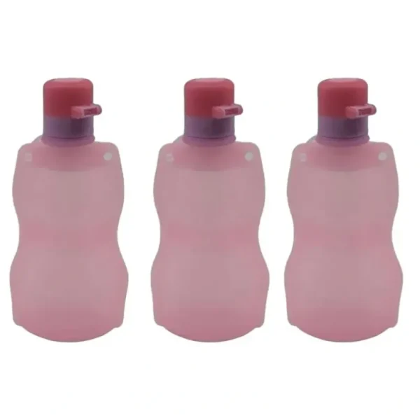 3x Kuvings Silicone Baby Reusable Foldable Travel Drinking Water Bottle - Pink - cutbabycare.com | baby boutique & care hub