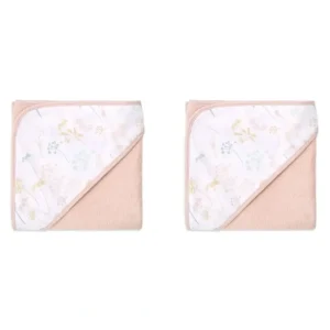 2x Little Haven Cotton Hooded Wild Flower Soft & Gentle Cozy Baby Towel 76cm - cutbabycare.com | baby boutique & care hub