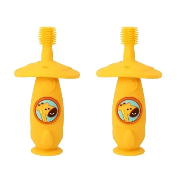 2x Marcus & Marcus Self Training 360 Silicone Kids Toothbrush Lola Yellow 12m+ - cutbabycare.com | baby boutique & care hub