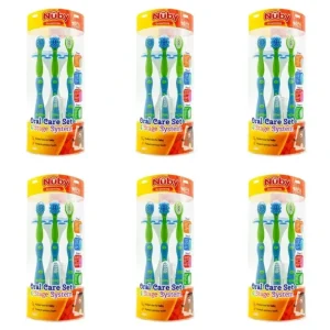 6x Nuby 4 Stage Oral Care Set Baby/Kids Toddler Toothbrush Assorted 0-6Y+ - cutbabycare.com | baby boutique & care hub