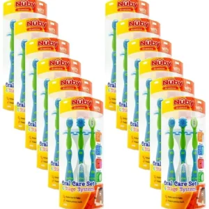 12x Nuby 4 Stage Oral Care Set Baby/Kids Toddler Toothbrush Assorted 0-6Y+ - cutbabycare.com | baby boutique & care hub