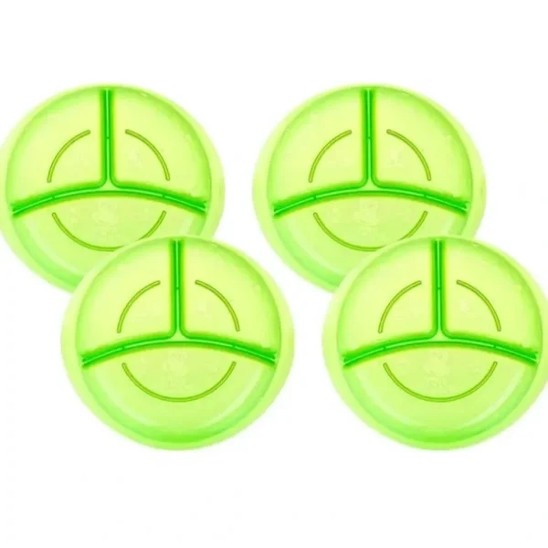 4x Nuby Embossed Fun Feeding Childrens Section Food Eating Plate Assorted - cutbabycare.com | baby boutique & care hub