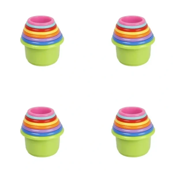 4x 8pc Cuddle Bug Baby/Toddler Stacking Fun Play Toy Cups 30x8.4cm Assorted - cutbabycare.com | baby boutique & care hub