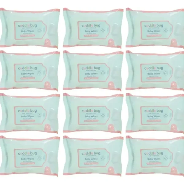 12x 20pc Cuddle Bug Comfort Cleansing Fragrance Free Baby Wipes 14cm Pink/Blue - cutbabycare.com | baby boutique & care hub