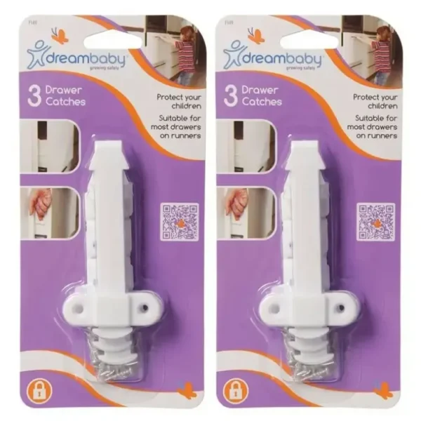 2x 3pc dreambaby Baby/Children Safety Top/Bottom Drawer Catches/Lock/Latches 9cm - cutbabycare.com | baby boutique & care hub
