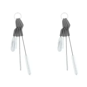 2x 4pc Full Circle Little Sipper Bottle/Straw/Lid Cleaning Brush/Scrub Set Grey - cutbabycare.com | baby boutique & care hub