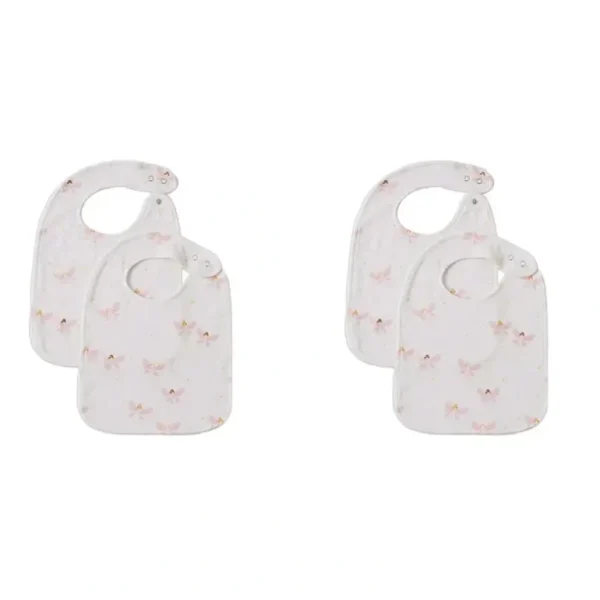 2x 2pc Jiggle & Giggle Fairy Dust Bib Set Baby Muslin Burp Drooling/Feeding - cutbabycare.com | baby boutique & care hub