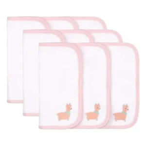 3x 3pc Little Haven Baby/Infant Cotton Washcloths/Bath Towels Llama 25cm White - cutbabycare.com | baby boutique & care hub