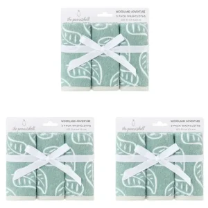 3x 3pc The Peanutshell Woodland Adventure Washcloths Nursery Face Towels 25cm - cutbabycare.com | baby boutique & care hub