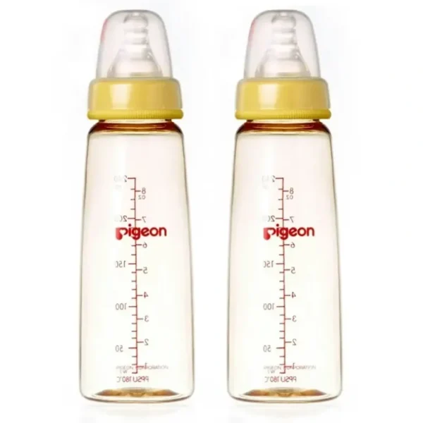 2x PIGEON Flexible Peristaltic Nipple 240ml M Round Hole Baby Feeding Bottle 4m+ - cutbabycare.com | baby boutique & care hub