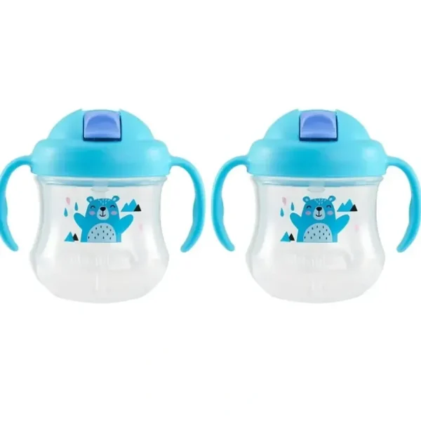 2x PIGEON 200ml Magmag BPA Free Leak Proof Straw Plastic Cup BL Baby/Toddler 8m+ - cutbabycare.com | baby boutique & care hub