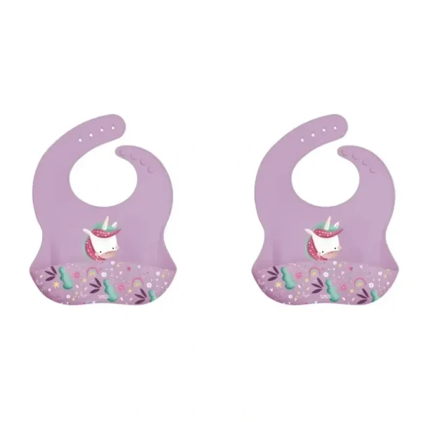 2x Sassi Silicone Bib Sparkly The Unicorn Baby/Childrens Tableware Cutlery 6m+ - cutbabycare.com | baby boutique & care hub