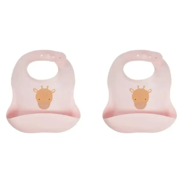 2x Splosh Baby Giraffe Feeding Bib Adjustable Food Catcher 23x24cm Pink 0+ - cutbabycare.com | baby boutique & care hub