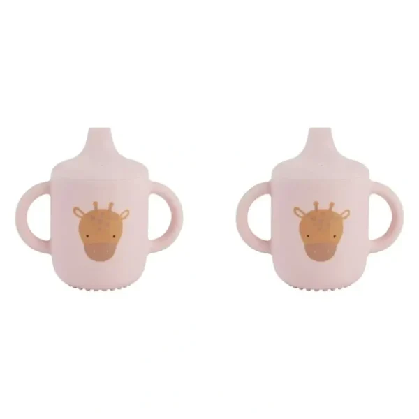 2x Splosh Baby Giraffe Silicone Sippy Cup w/ Handles Drinkware 12cm Pink 0+ - cutbabycare.com | baby boutique & care hub