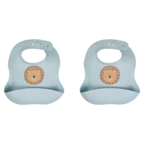 2x Splosh Baby Lion Silicone Feeding Bib Adjustable Food Catcher 24cm BLU 0+ - cutbabycare.com | baby boutique & care hub