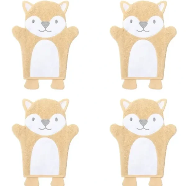4x The Peanutshell Woodland Adventure Baby Bath Gentle Nursery Wash Mitt 31cm - cutbabycare.com | baby boutique & care hub