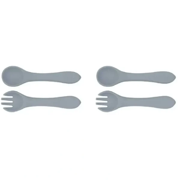 2x Urban Products 13.5cm Silicone My First Cutlery Spoon/Fork Kids Blue 6M+ - cutbabycare.com | baby boutique & care hub