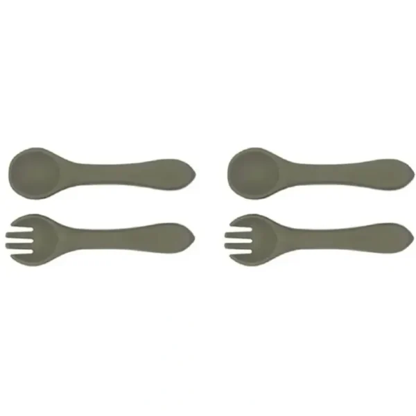2x Urban Products 13.5cm Silicone My First Cutlery Spoon/Fork Kids Green 6M+ - cutbabycare.com | baby boutique & care hub