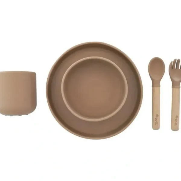 Hot Zoli - 5Pk Silicone Kids Dishware Set, Latte Tan - cutbabycare.com | baby boutique & care hub Shop All
