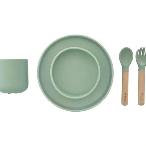 Cheap Zoli - 5Pk Silicone Kids Dishware Set, Sage Green - cutbabycare.com | baby boutique & care hub Shop All
