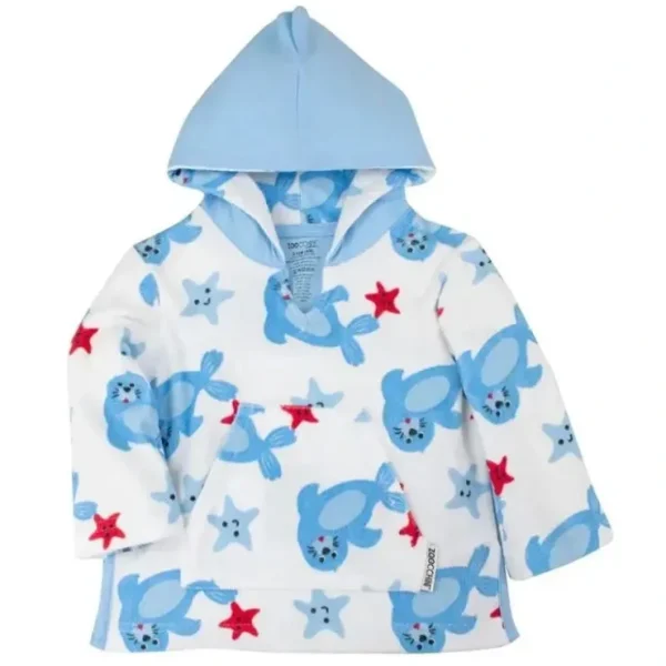 New Zoocchini - Baby Terry Swim Coverup Sunny The Seal, M/L - cutbabycare.com | baby boutique & care hub Shop All
