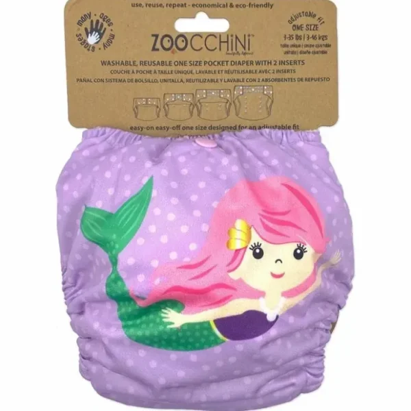 New Zoocchini - Cloth Diaper Mermaid With 2Pk Insert One Size - cutbabycare.com | baby boutique & care hub Shop All