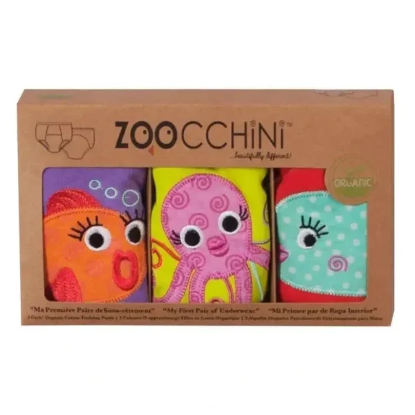 Store Zoocchini Girls 3 Piece Organic Training Pants Set , Ocean Friends - cutbabycare.com | baby boutique & care hub Shop All