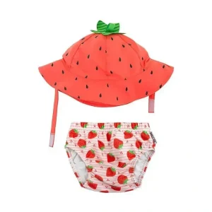 Cheap Zoochini - Baby Girl Swim Diaper & Sun Hat Set, Strawberry - cutbabycare.com | baby boutique & care hub Shop All